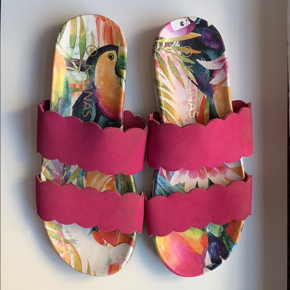NEVER WORN- Kaanas tropical pool slides. Size 8 - Picture 2 of 3